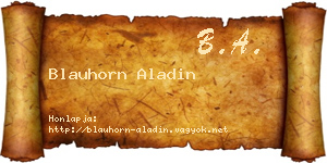 Blauhorn Aladin névjegykártya